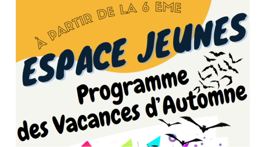 Mairie – Programme des vacances d’automne Espace-jeunes de Moutiers-les -Mauxfaits